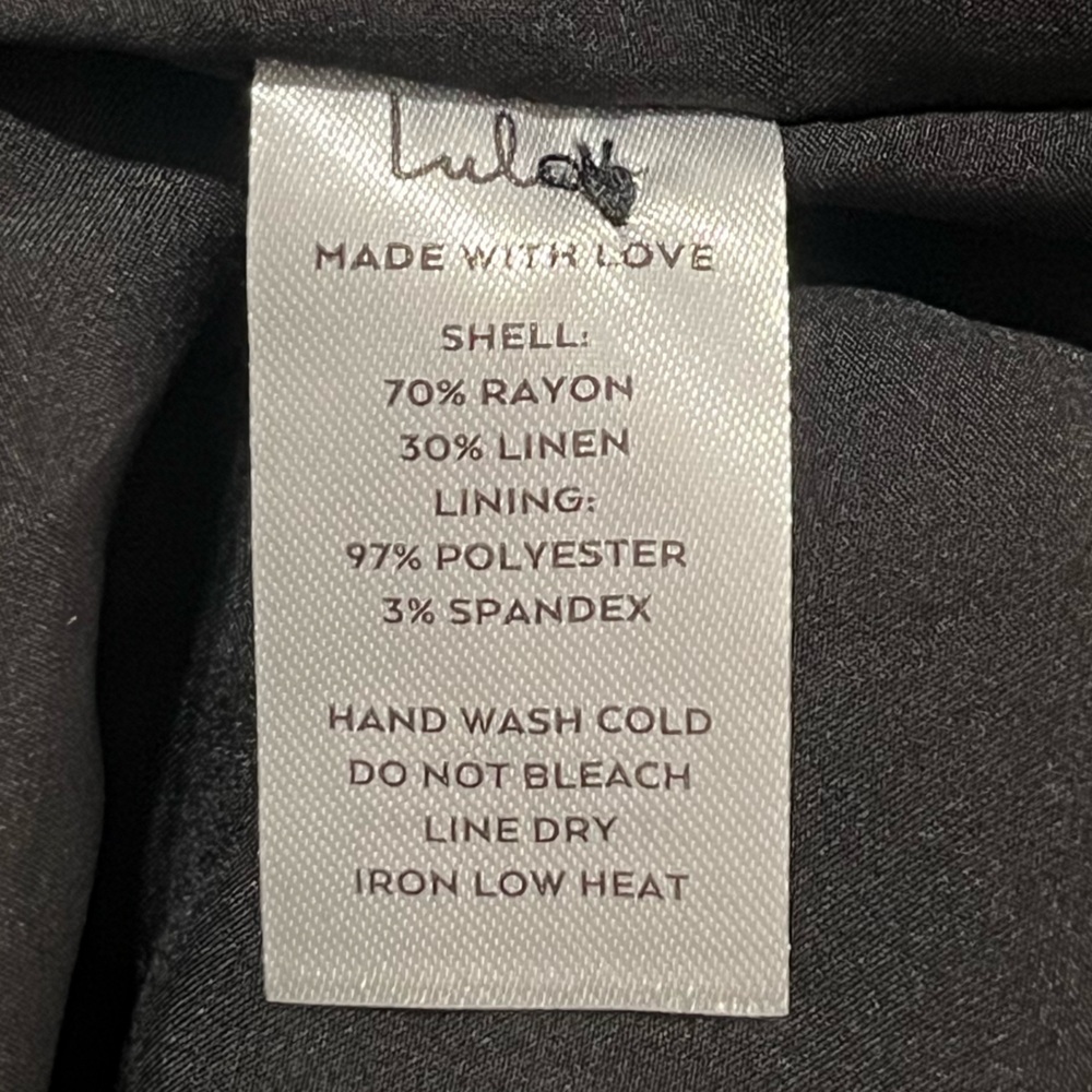 LULUS Dress Womens Medium Black Linen Blend Roman Reverie Halter Mini Ruffle New - Picture 8 of 10